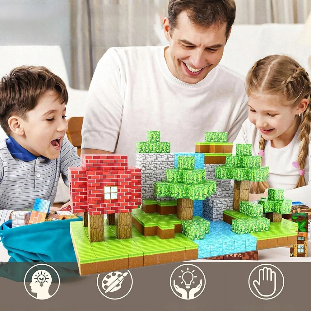 Bez Marki 100 magnetinių kaladėlių Magnetinių kaladėlių rinkinys vaikams