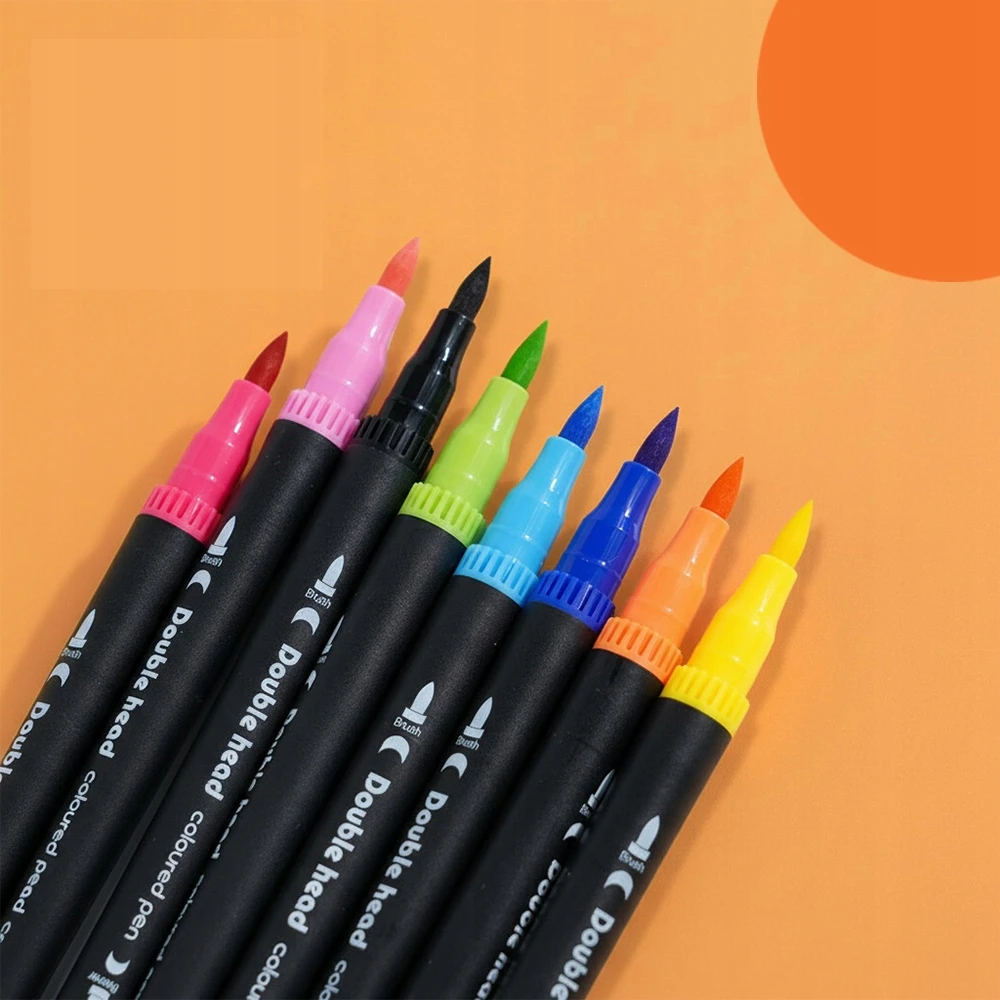 Bez Marki 100SZT MARKERY AKRYLOWE Rinkinys DUAL TIP PĘDZELKI DO MANDALI NOTATNIKA
