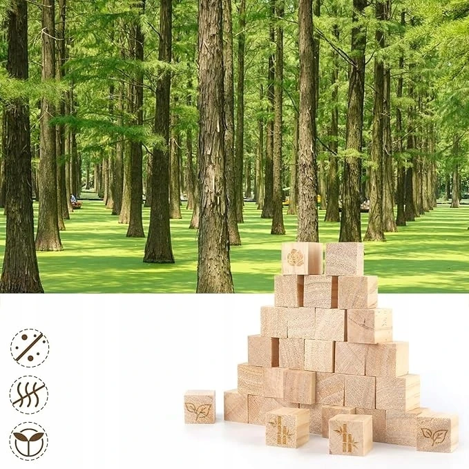 Bez Marki 100X MEDINIŲ KUBŲ BLOKŲ DIY, DIY DIY, DIYMAS