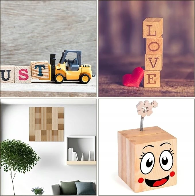Bez Marki 100X MEDINIŲ KUBŲ BLOKŲ DIY, DIY DIY, DIYMAS