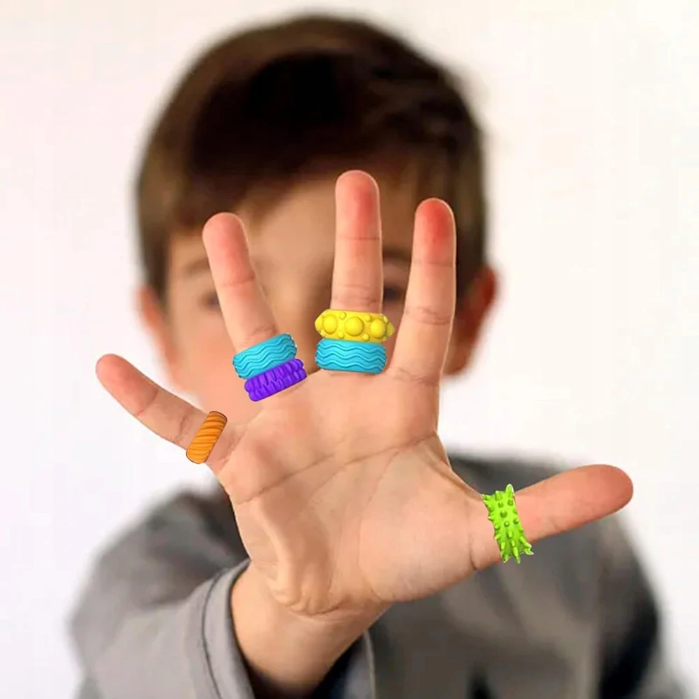 Bez Marki 12 vnt. sensoriniai fidget žiedai vaikams – relaksacijai ir koncentracijai
