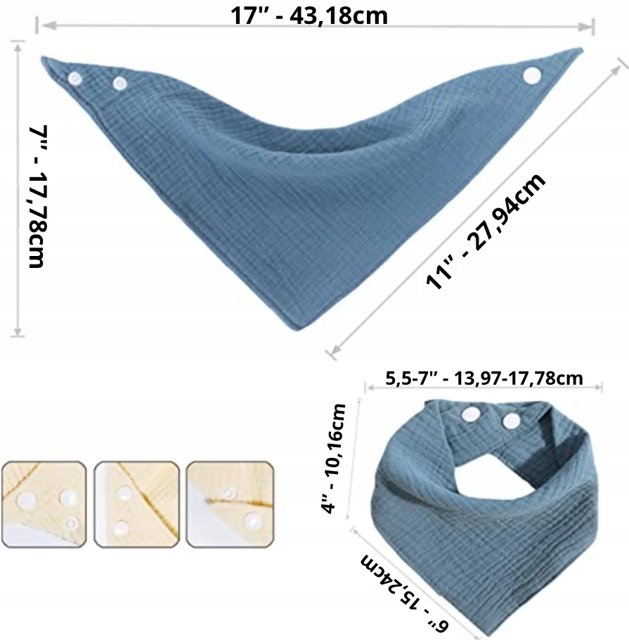 Bez Marki 12X BABY BANDANA BIBS MEDVILNĖS MINKŠTAI SUgeriantys dantys