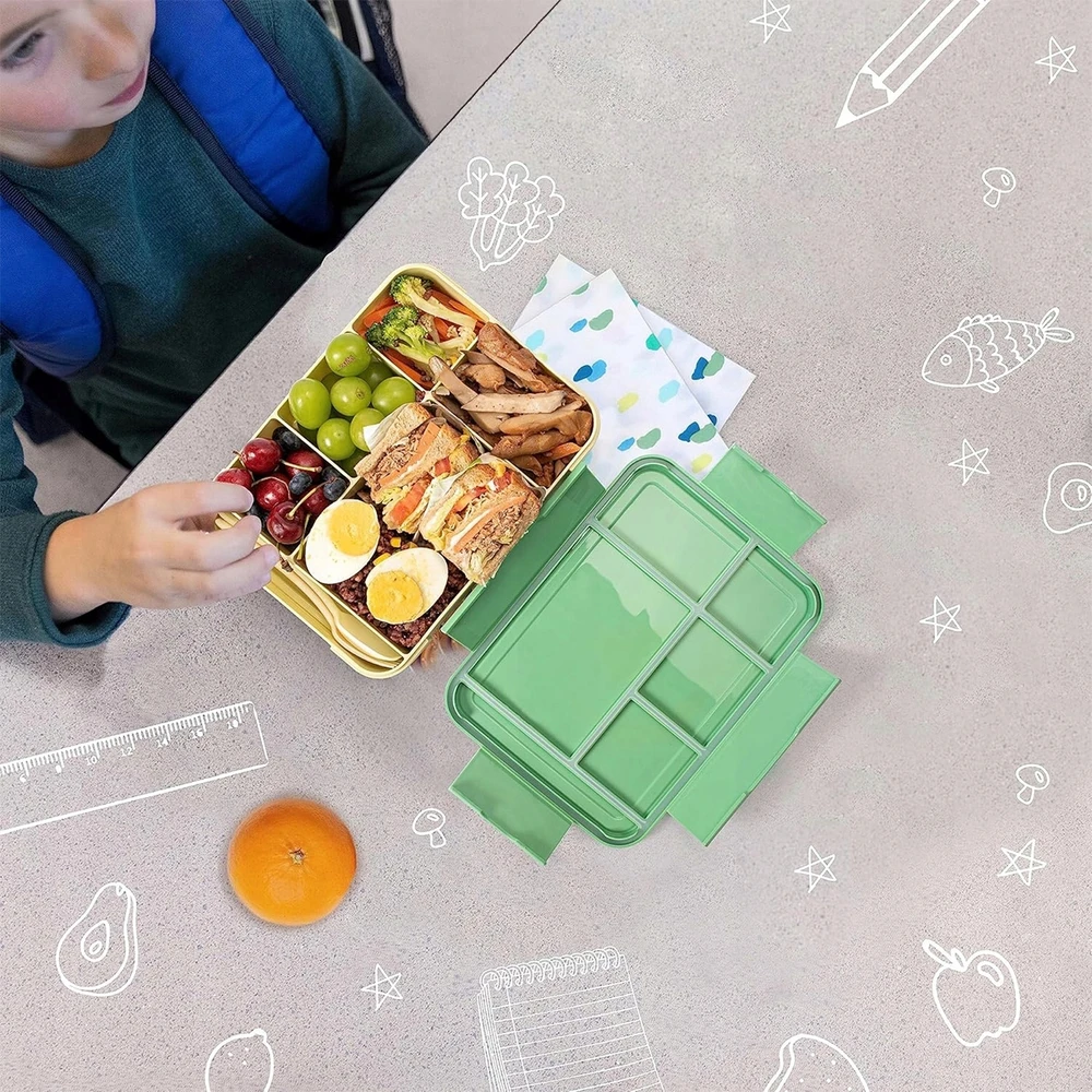 Bez Marki 1330ml ŚNIADANIÓWKA LUNCHBOX POJEMNIK BOX BENTO DZIECKA Z PRZEGRÓDY