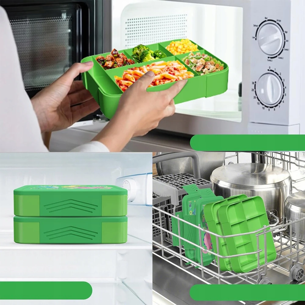 Bez Marki 1330ml ŚNIADANIÓWKA LUNCHBOX POJEMNIK BOX BENTO DZIECKA Z PRZEGRÓDY