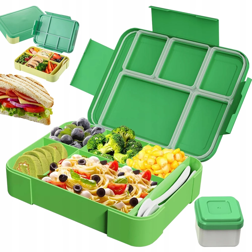 Bez Marki 1330ml ŚNIADANIÓWKA LUNCHBOX POJEMNIK BOX BENTO DZIECKA Z PRZEGRÓDY