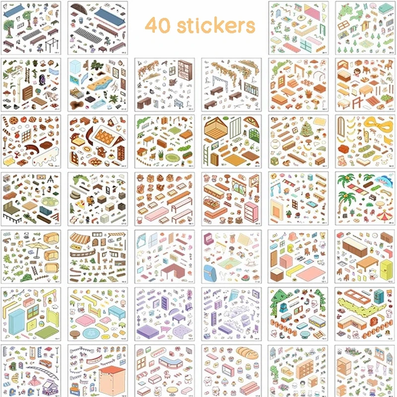 Bez Marki 20x 3D „pasidaryk pats“ scenos lipdukai – lipdukai scenoms kurti, antistresui, namams