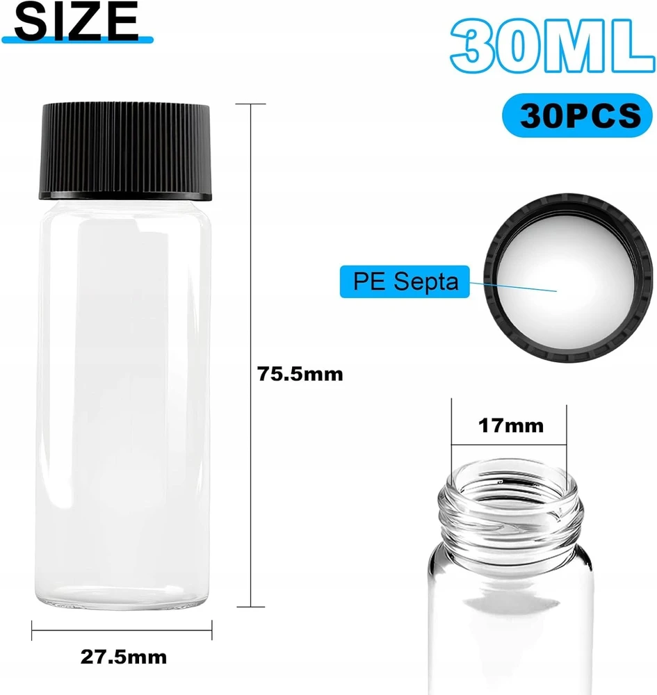 Bez Marki 30 ML STIKLINIAI BUTELAI 30 Vnt.