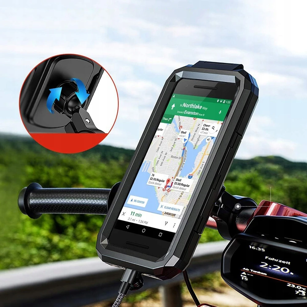 Bez Marki 360° pasukamas vandeniui atsparus Dviračio telefono laikiklis