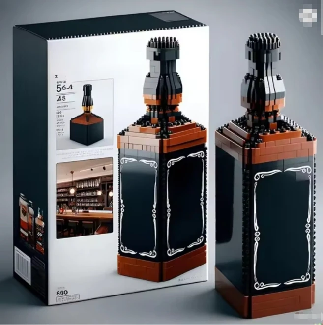 Bez Marki 3D BLOKELIAI SUAUGUSIEMS Jack Daniels BUTELIŲ KOLEKTORIAUS DEKORAVIMAS