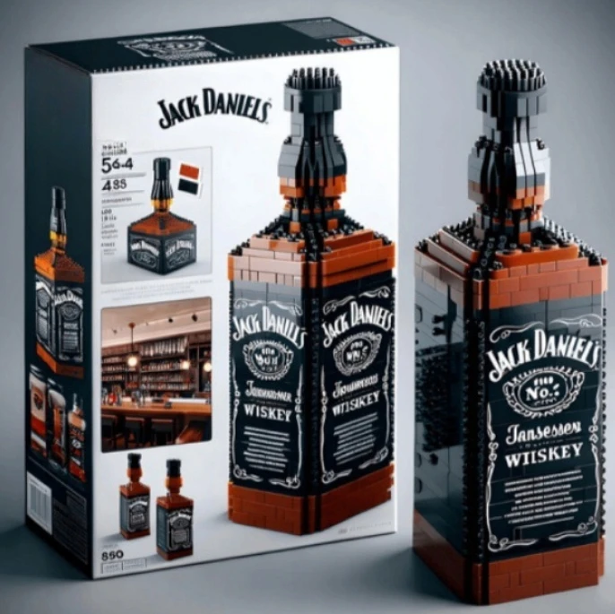 Bez Marki 3D BLOKELIAI SUAUGUSIEMS Jack Daniels BUTELIŲ KOLEKTORIAUS DEKORAVIMAS