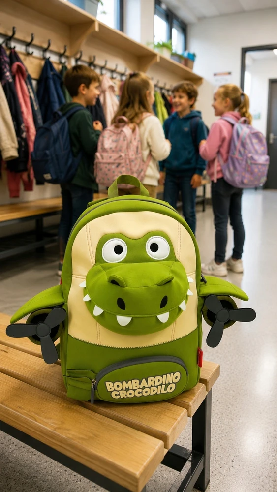 Bez Marki 3D Bombardino Crocodilo neopreno ROTWEAR vaikiška kuprinė