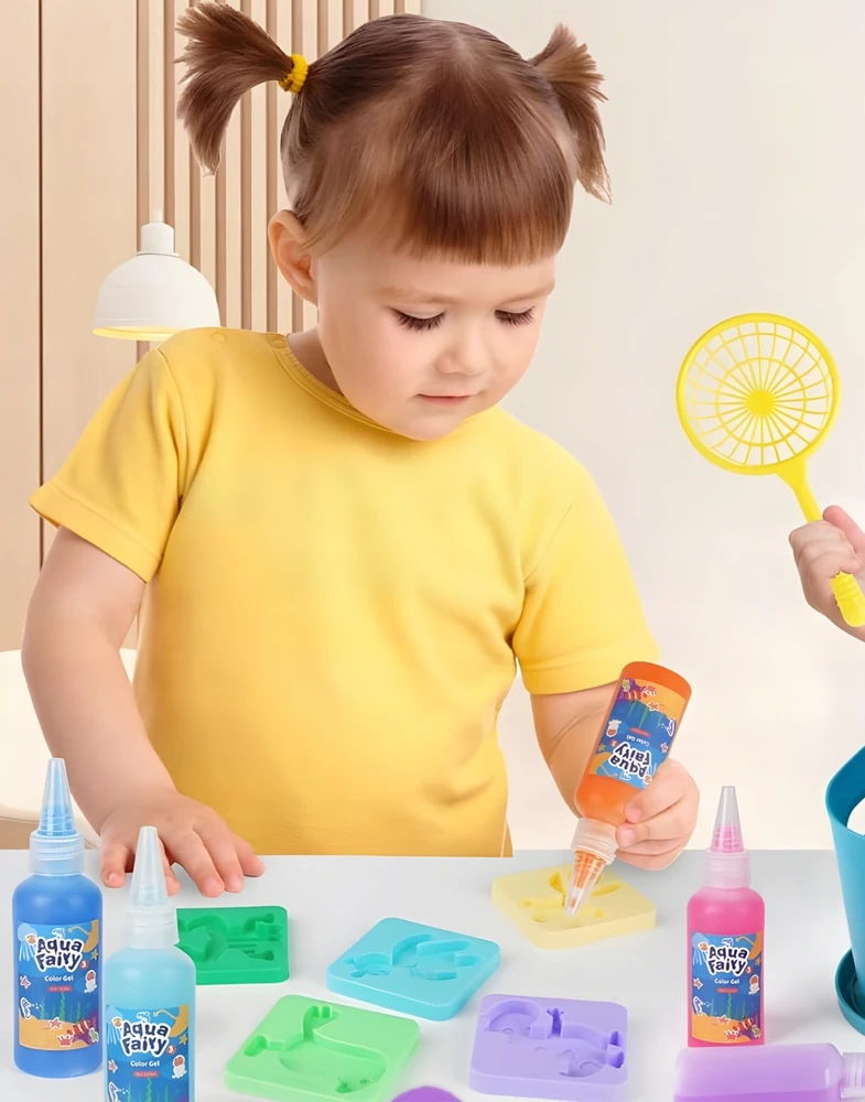 Bez Marki 3D gelio figūrėlės vandens kūrybiniam rinkiniui XL vandens žaislas 48 geliai + formelės