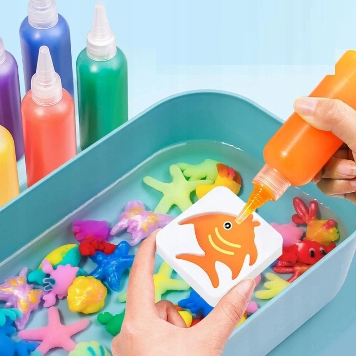 Bez Marki 3D gelio figūrėlės vandens kūrybiniam rinkiniui XL vandens žaislas 48 geliai + formelės