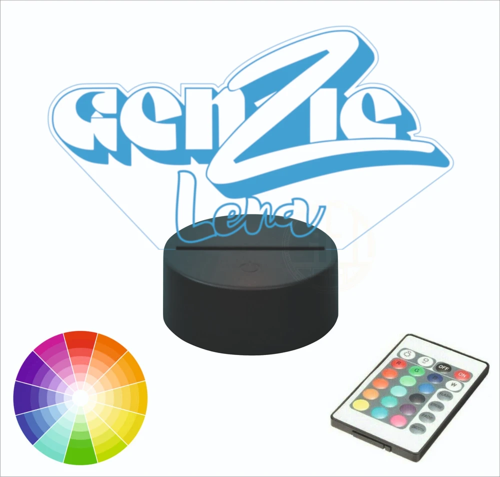 Bez Marki 3D Genzie LED naktinė lempa su VARDO VAIKŲ DIENOS GENZIARA DOVANA