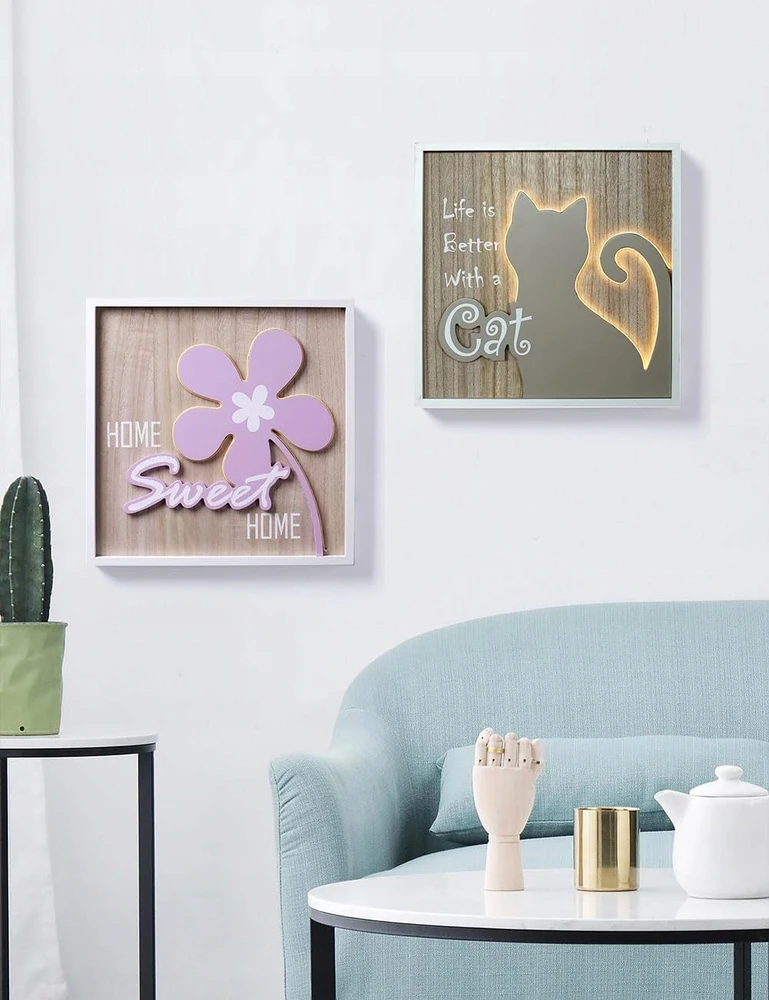 Bez Marki 3D LED sienos dekoracija katinas Seinhijo 40 cm