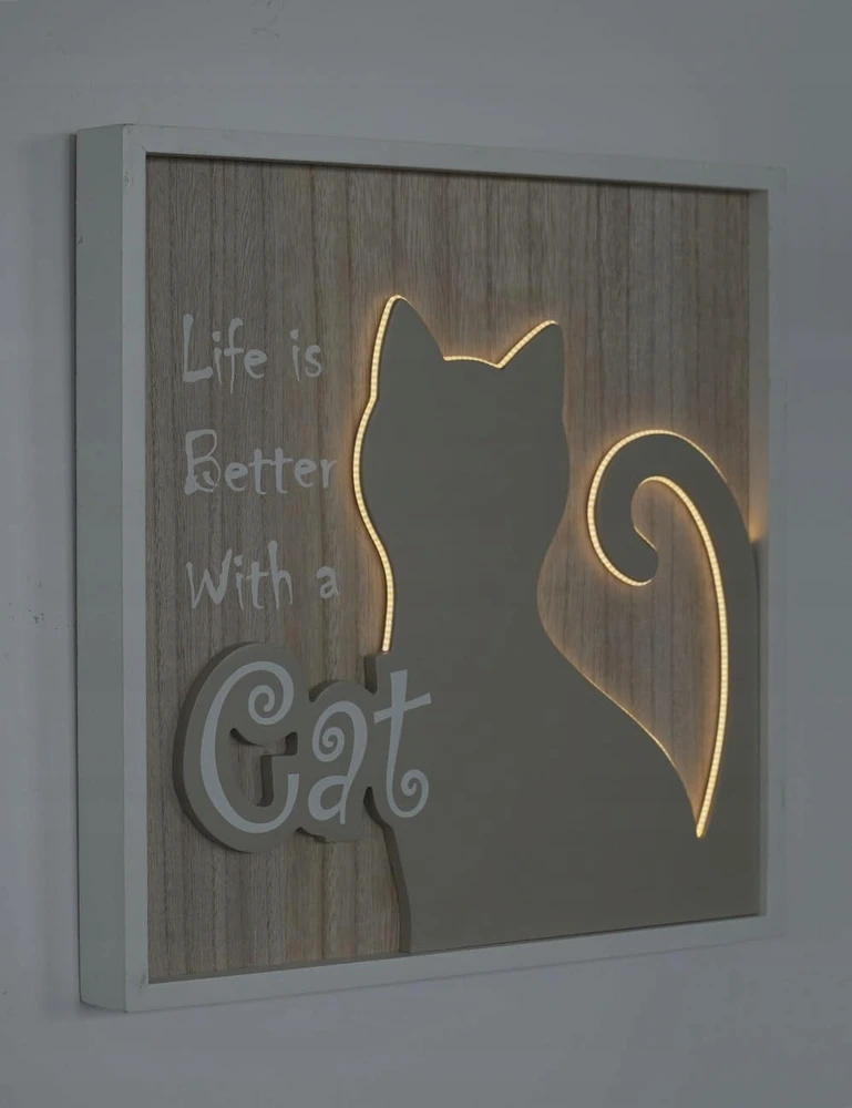 Bez Marki 3D LED sienos dekoracija katinas Seinhijo 40 cm