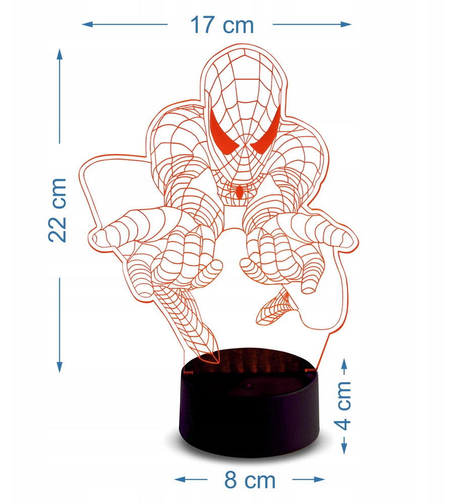 Bez Marki 3d Led Spiderman Naktinė Lempa su Pilotu, Keičiama Spalva