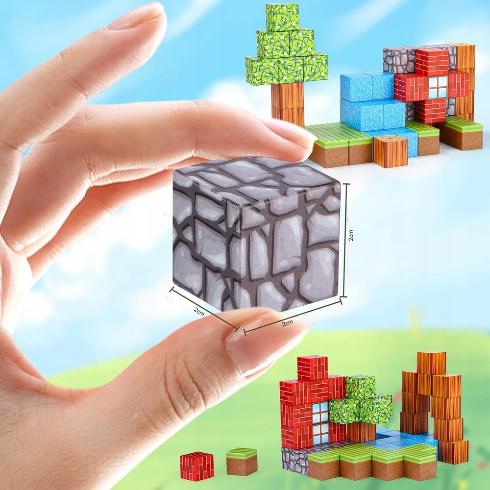 Bez Marki 3D MAGNETINIAI BLOKAI MINECRAFT LARGE STATYBINIO RINKINYS 100 EL stiliaus