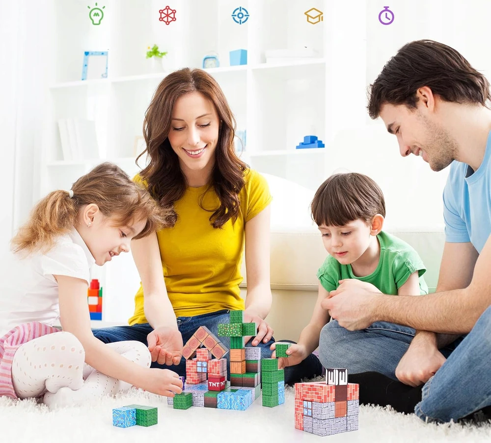 Bez Marki 3D MAGNETINIAI BLOKAI MINECRAFT LARGE STATYBINIO RINKINYS 100 EL stiliaus