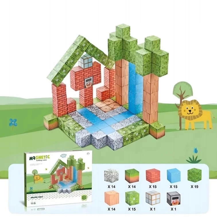 Bez Marki 3D MAGNETINIAI BLOKAI MINECRAFT LARGE STATYBINIO RINKINYS 100 EL stiliaus