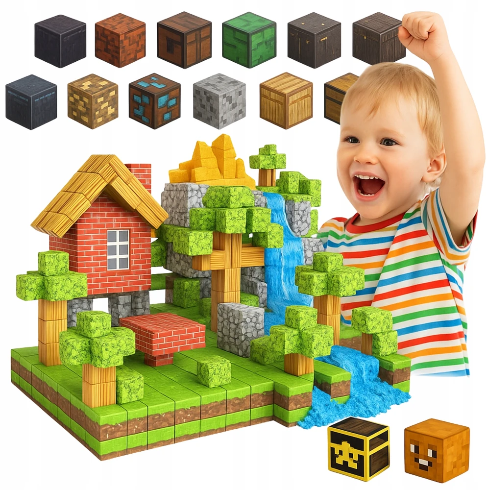 Bez Marki 3D MAGNETINIAI BLOKAI MINECRAFT LARGE STATYBINIO RINKINYS 100 EL stiliaus