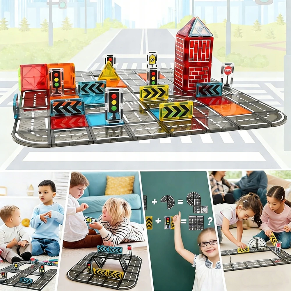 Bez Marki 3D MAGNETINIAI KLUOKLIAI, MOKYMOSI KONSTRUKCIJA, DIDELI, MAGNETINĖ DĖLĖLĖ, 52 vnt.