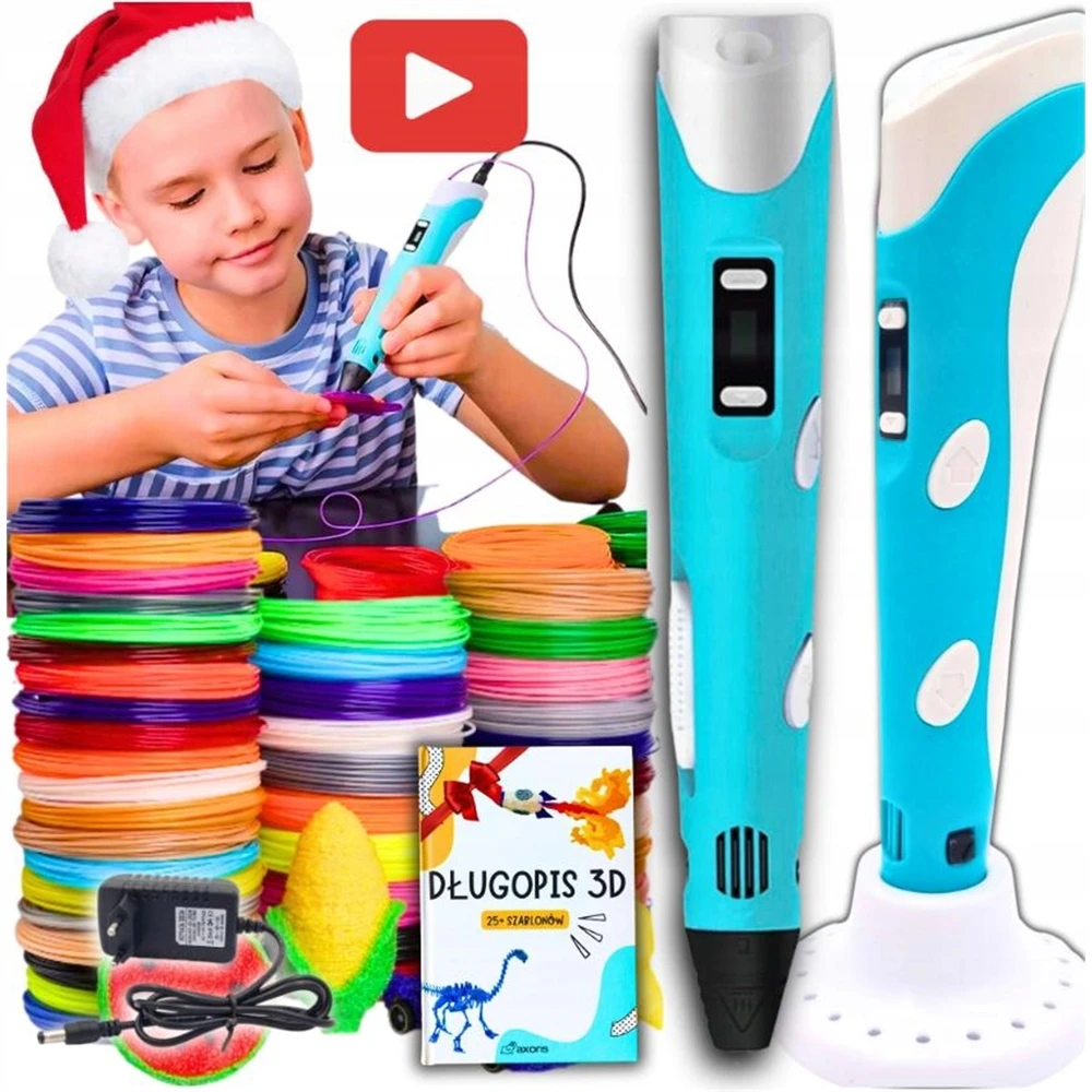 Bez Marki 3D PEN MAGIC PEN II KARTOS LED TEMPERATŪRA 1,75 mm PLA PRO