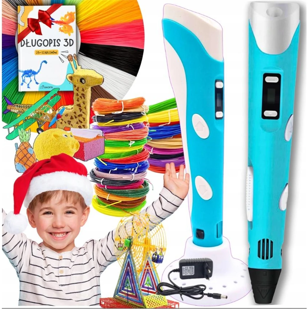 Bez Marki 3D PEN MAGIC PEN II KARTOS LED TEMPERATŪRA 1,75 mm PLA PRO