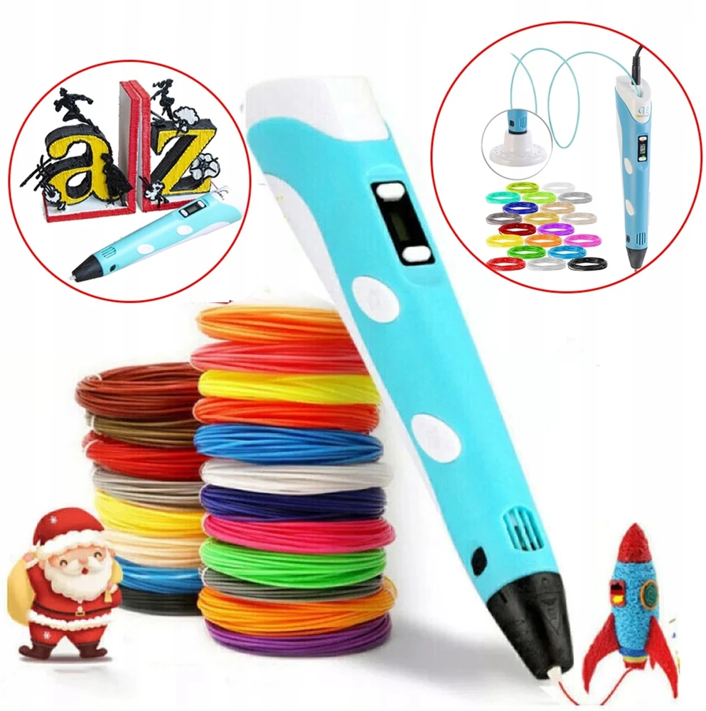 Bez Marki 3D PEN MAGIC PEN II KARTOS LED TEMPERATŪRA 1,75 mm PLA PRO