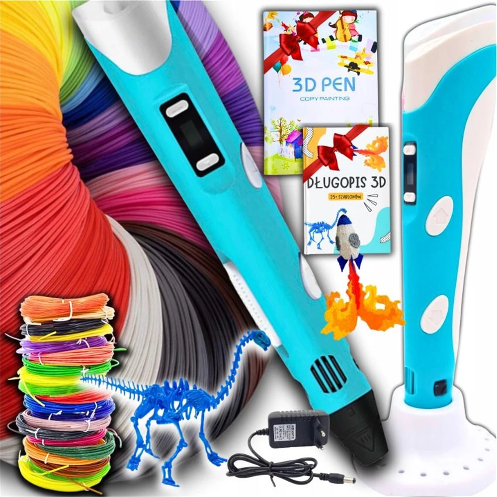 Bez Marki 3D PEN MAGIC PEN II KARTOS LED TEMPERATŪRA 1,75 mm PLA PRO