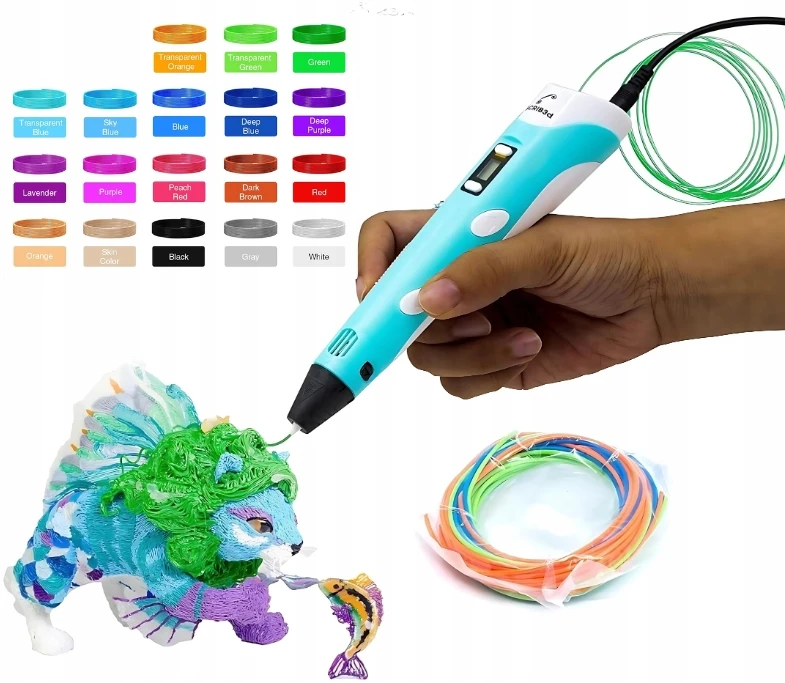 Bez Marki 3D rašiklis su spalvingais siūlais, skirtas Play Creative Learning Rožinė