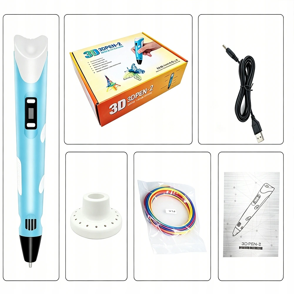 Bez Marki 3D rašiklis vaikams, 3D spausdinimo žaislas, dovana, USB, mėlyna