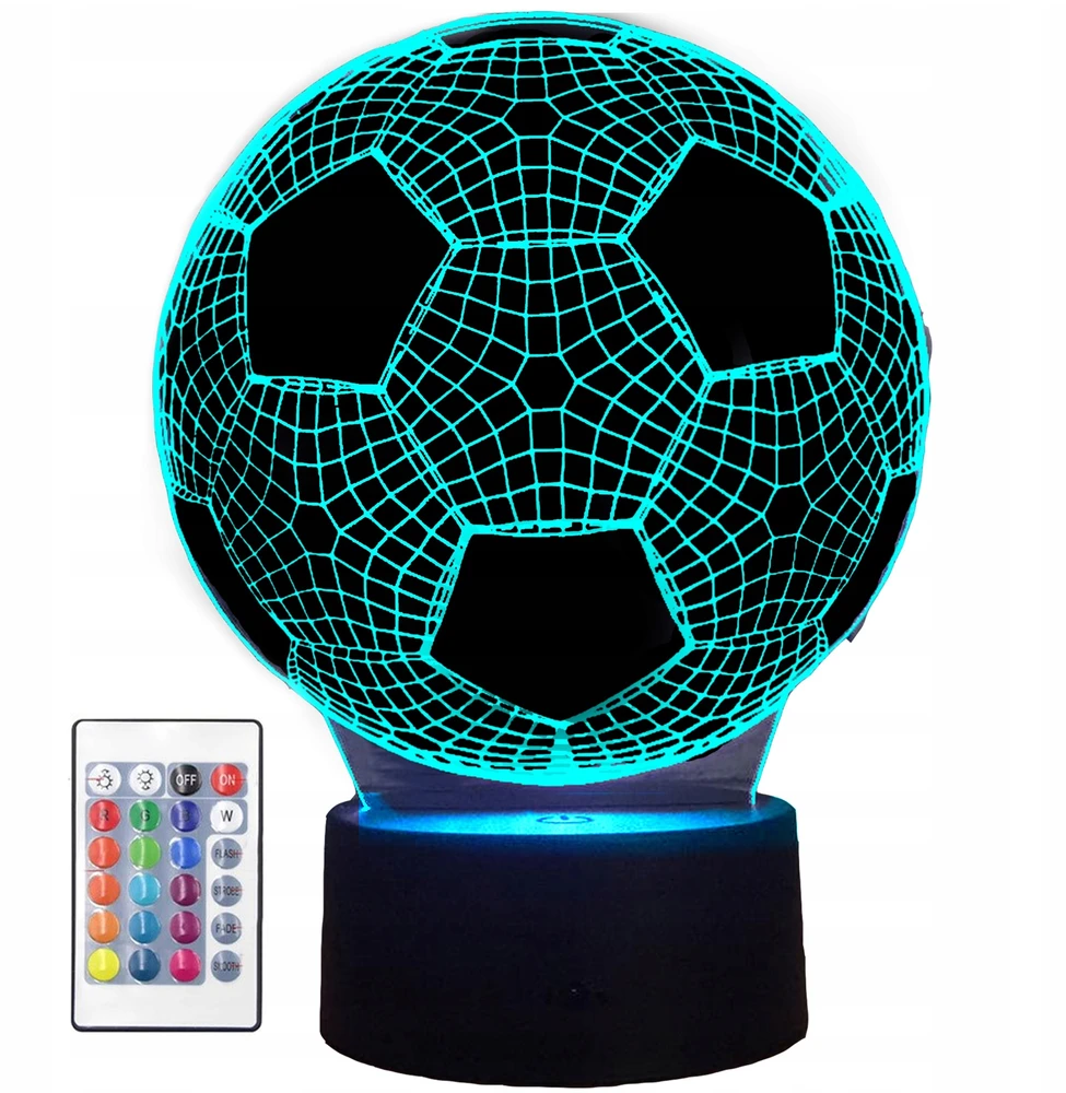 Bez Marki 3D RGB LED futbolo naktinė lempa, stalinė lempa, nuotolinio valdymo pultas, vaikams