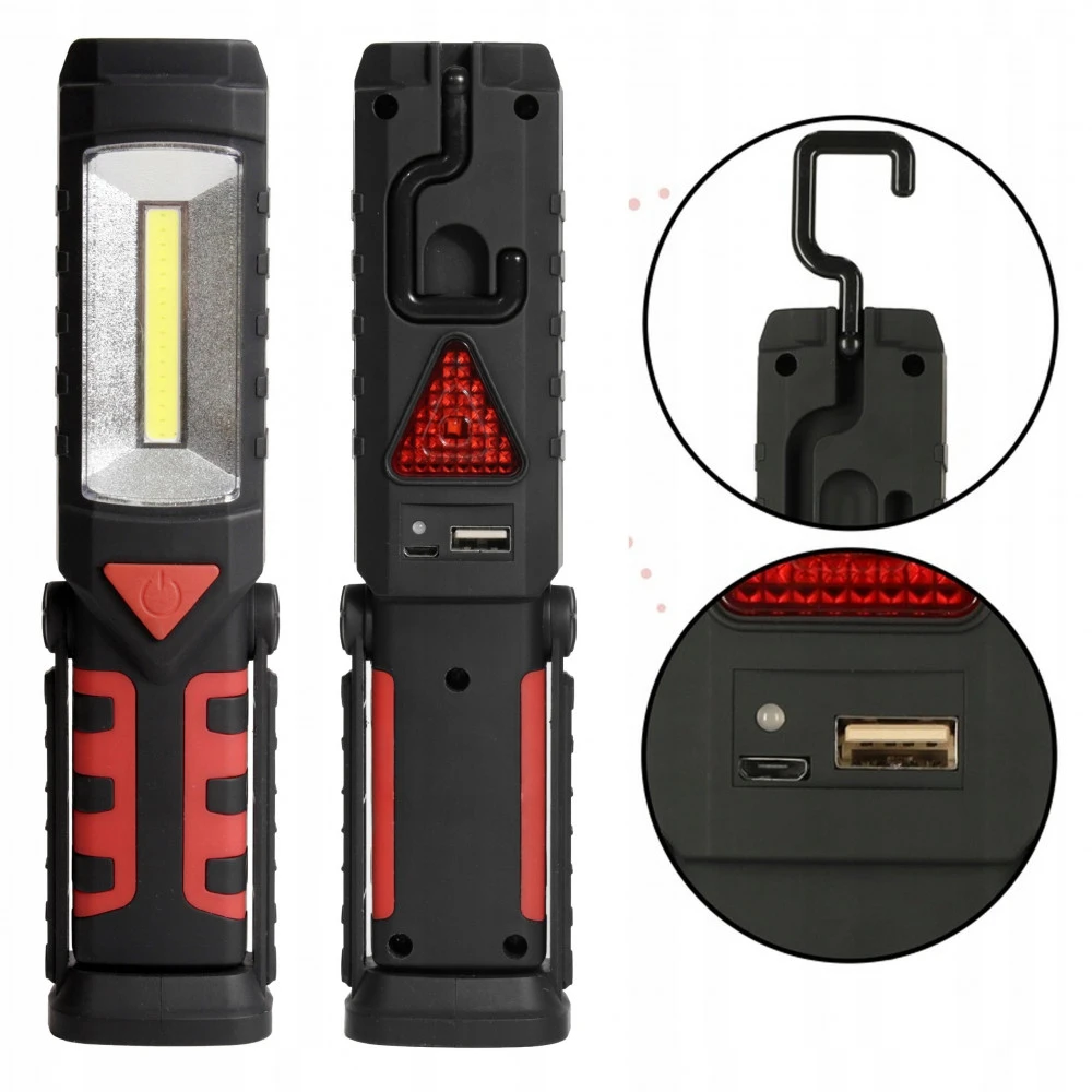 Bez Marki 3in1 LED žibintuvėlis 3W COB + 1W LED, šaltai baltas (6000K), įkraunamas