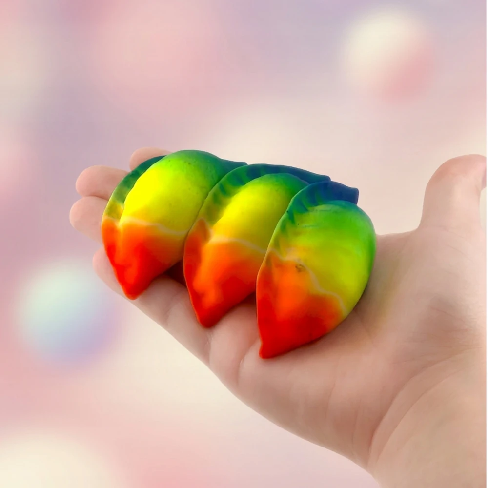 Bez Marki 3x Didelis koldūnas GNIOTEK ANTISTRESS Rainbow SQUISHY rusiškas koldūnas DUMPLINGAS