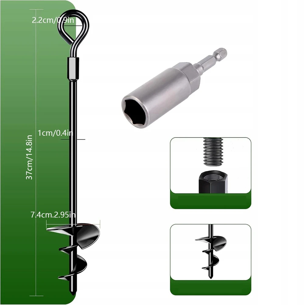Bez Marki 4 įžeminimo inkarų rinkinys su adapteriu ir gręžimo veržliarakčiu