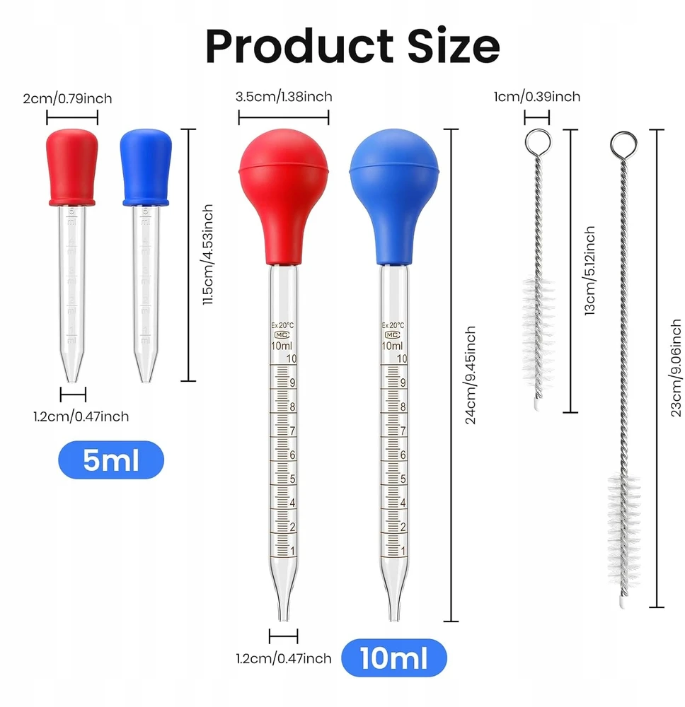 Bez Marki 4 VIENETŲ PIPEČIŲ RINKINYS 5ml 10ML STIKLINĖ MEDŽIAGA, NAUDOJAMA PAKARTOTINĖ