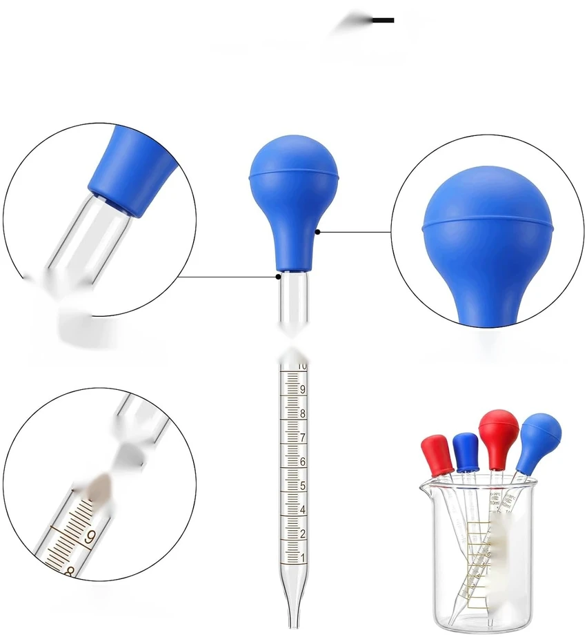 Bez Marki 4 VIENETŲ PIPEČIŲ RINKINYS 5ml 10ML STIKLINĖ MEDŽIAGA, NAUDOJAMA PAKARTOTINĖ