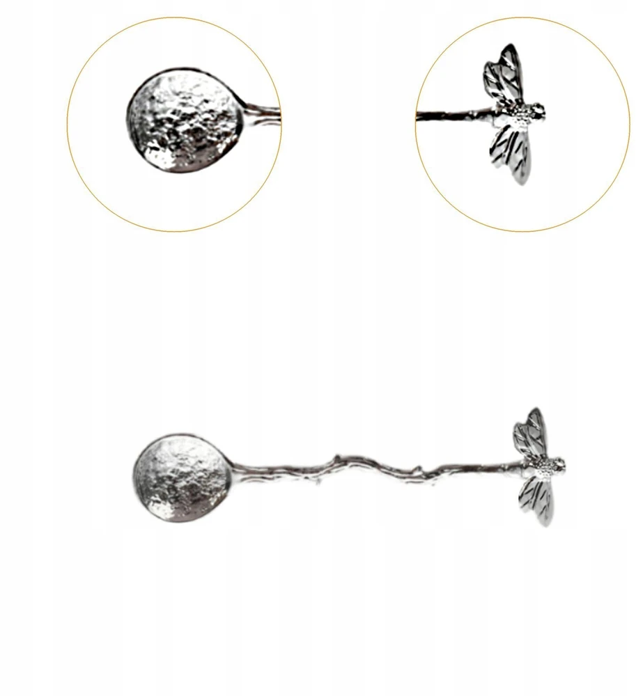 Bez Marki 4 vnt Dragonfly Spoon Arbatos šaukštelis Creative Long Handle Šaukštas Antikvarinis sidabras