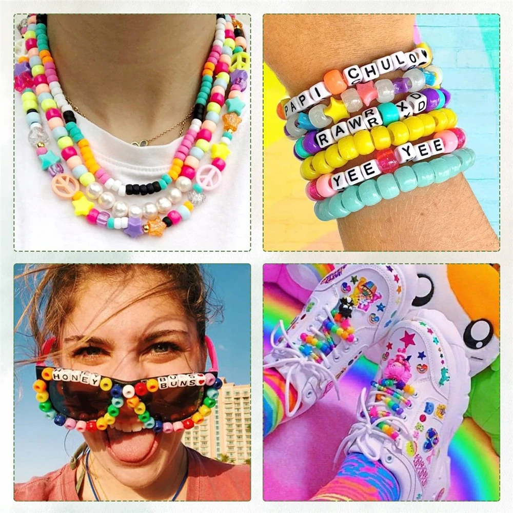 Bez Marki 4700 vnt., 72 spalvos Pony Beads Rainbow Kandi Bead for jjb set