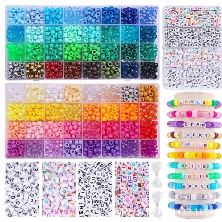 Bez Marki 4700 vnt., 72 spalvos Pony Beads Rainbow Kandi Bead for jjb set