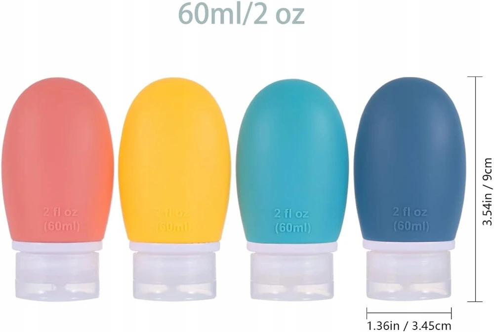 Bez Marki 4x Silikoninės kelioninės buteliukų rinkinys, 60ml