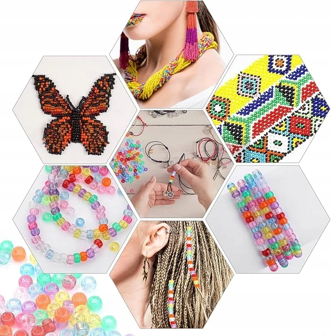 Bez Marki 500 vnt. blizgučių karoliukai "pony Beads" - papuošalams ir plaukų aksesuarams
