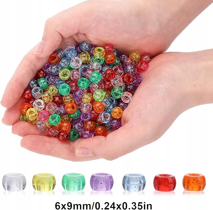Bez Marki 500 vnt. blizgučių karoliukai "pony Beads" - papuošalams ir plaukų aksesuarams