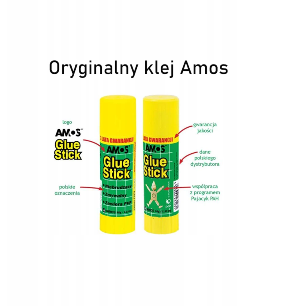 Bez Marki 5x AMOS mokyklinių biuro klijų lazdelių rinkinys 15g ORIGINALAS SU PURPURINE