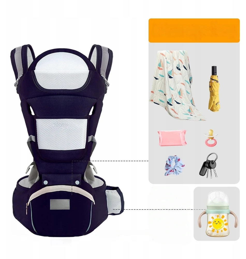 Bez Marki 6in1 nešioklė klubams, ergonomiška, 25kg, 0-36 mėn