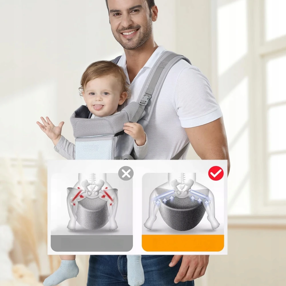 Bez Marki 6in1 nešioklė klubams, ergonomiška, 25kg, 0-36 mėn