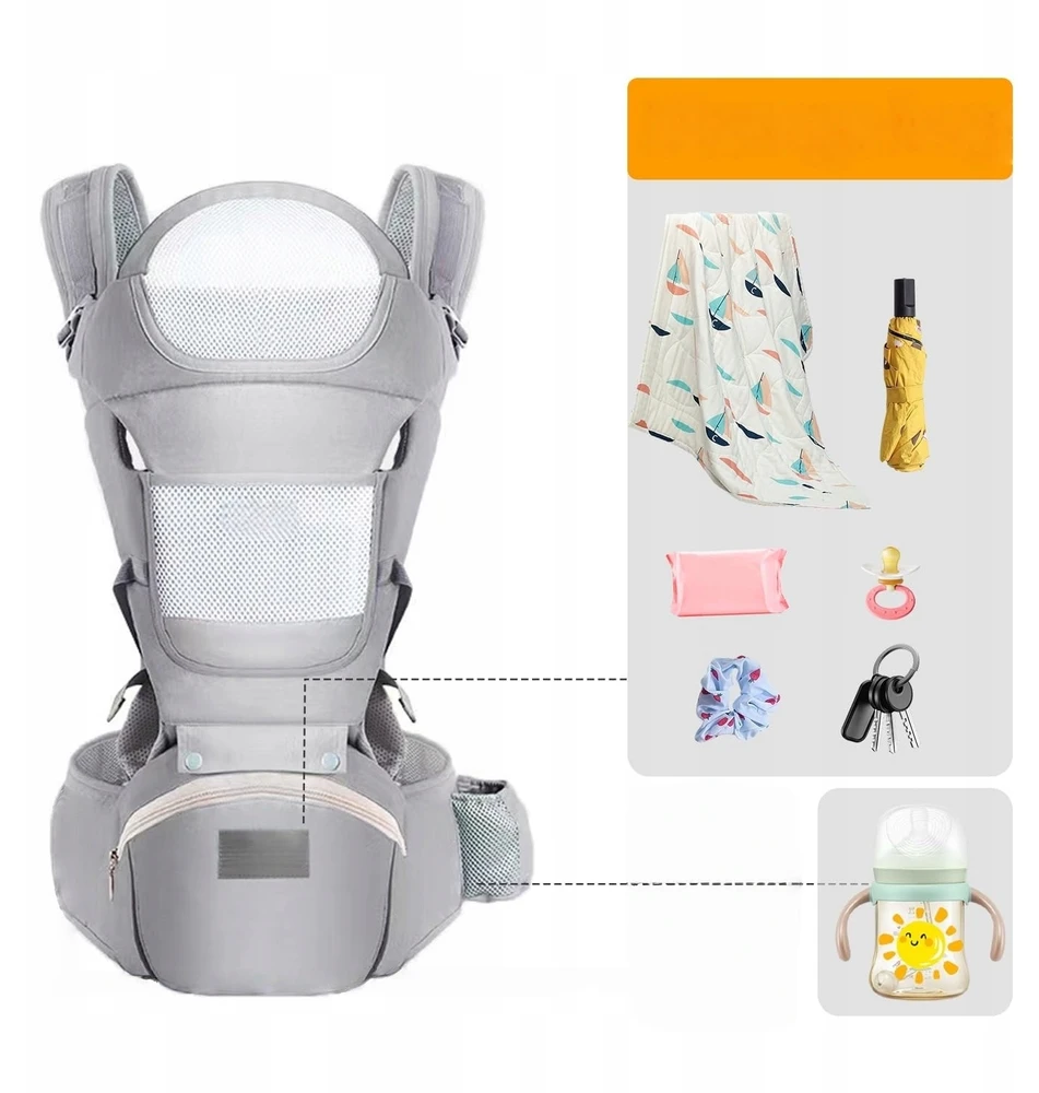 Bez Marki 6in1 nešioklė klubams, ergonomiška, 25kg, 0-36 mėn
