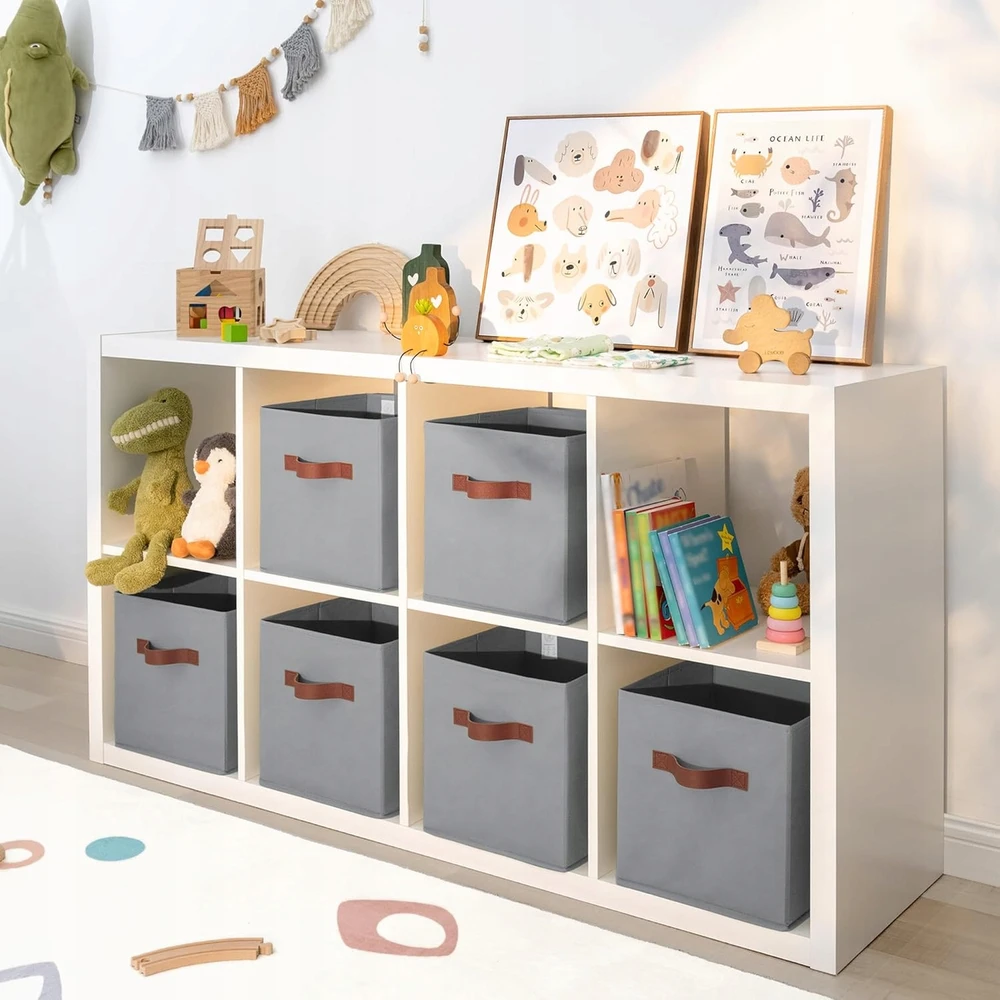 Bez Marki 6x PUDEŁKA NA ZABAWKI DZIECIĘCE SKRZYNKI 27x27 CM ORGANIZERY SKŁADANE DUŻE