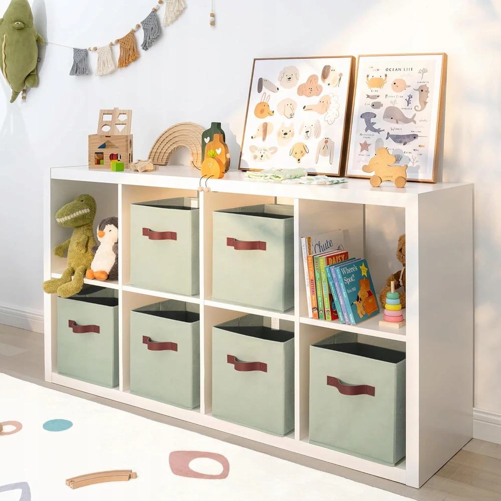Bez Marki 6x PUDEŁKA NA ZABAWKI DZIECIĘCE SKRZYNKI 27x27 CM ORGANIZERY SKŁADANE DUŻE